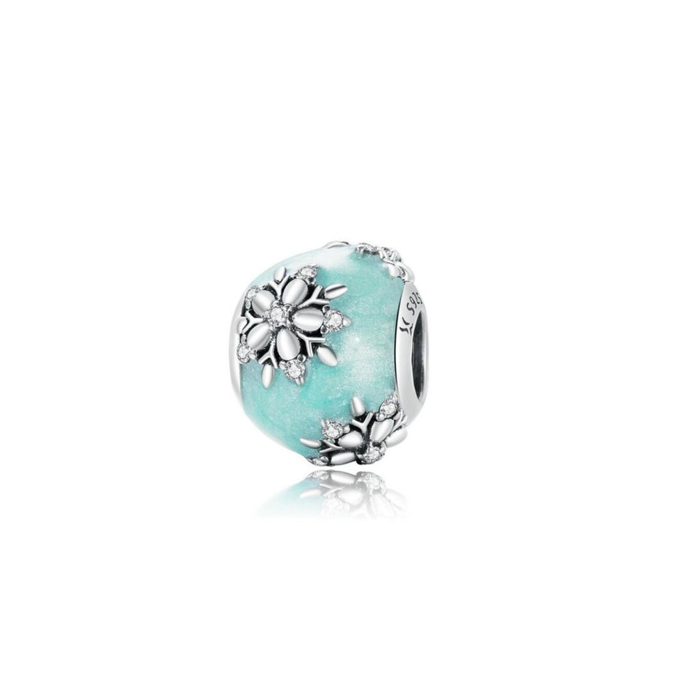 Sterling Silver Snowflake-Encrusted Charm