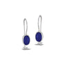 Sterling Silver Sodalite Oval Threader Earrings