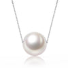 Sterling Silver Solitaire Freshwater Pearl Necklace - White