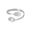 Sterling Silver Spoon & Fork Bypass Ring