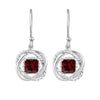 Sterling Silver Square 2.65Ct Natural Garnet Twisted Wire Earrings