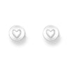 Sterling Silver Stamped Heart Stud Earrings