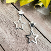 Sterling Silver Star Line and Solid Star Shaped Top Earring