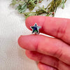 Sterling Silver Star Shape Mystic CZ Color Stud Earring