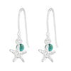 Sterling Silver Starfish Imitation Turquoise Earrings