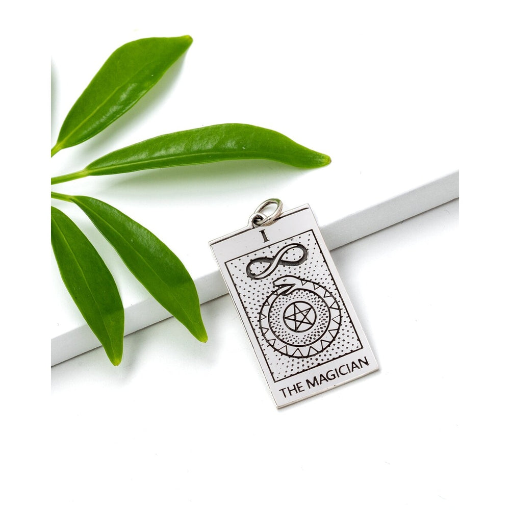 Sterling Silver Strength Lion Tarot Card Pendant