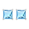 Sterling Silver Stud Earrings in Natural Sky Blue Topaz 2.75Ct Women Gifts