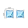 Sterling Silver Stud Earrings in Natural Sky Blue Topaz 2.75Ct Women Gifts