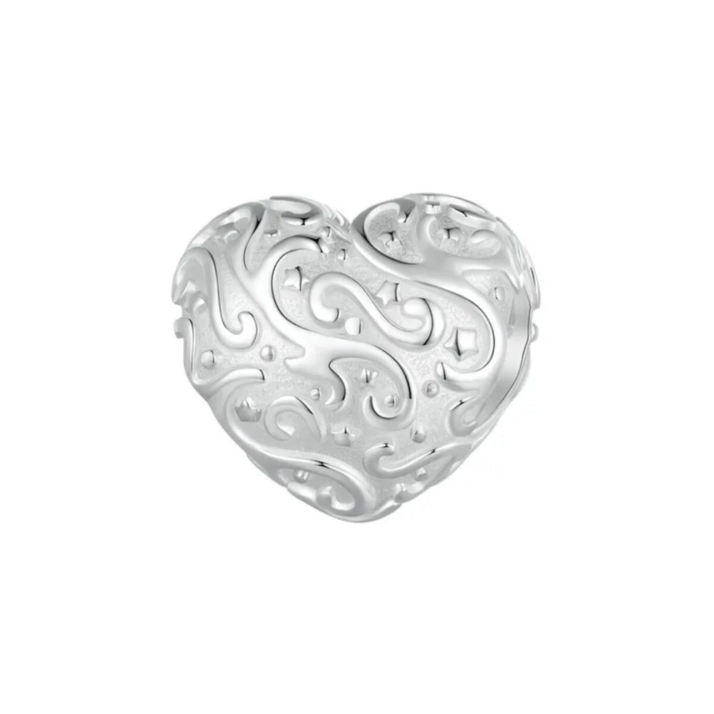 Sterling Silver Swirled Hearts Charm