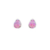 Sterling Silver Teardrop Earrings Earrings with Pink-Lab Created Opal