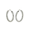 Sterling Silver Textured Huggie Hoop Earrings