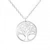 Sterling Silver Tree Of Life Pendant Necklace - Ag Sterling - White