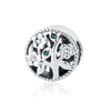 Sterling Silver Tree With Emerald Green Cubic Zirconia Charm