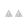 Sterling Silver Triangular All Seeing Eye Stud Earrings