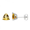 Sterling Silver Trillion 1.25Ct Natural Citrine Stud Earrings