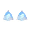 Sterling Silver Trillion Cut 4.00Ct Natural Moonstone Stud Earrings