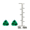 Sterling Silver Trillion Shape 3.00Ct Emerald Stud Earrings Gifts for Her