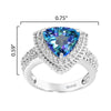 Sterling Silver 3.30CTTW Blue Topaz and White Topaz Halo Ring