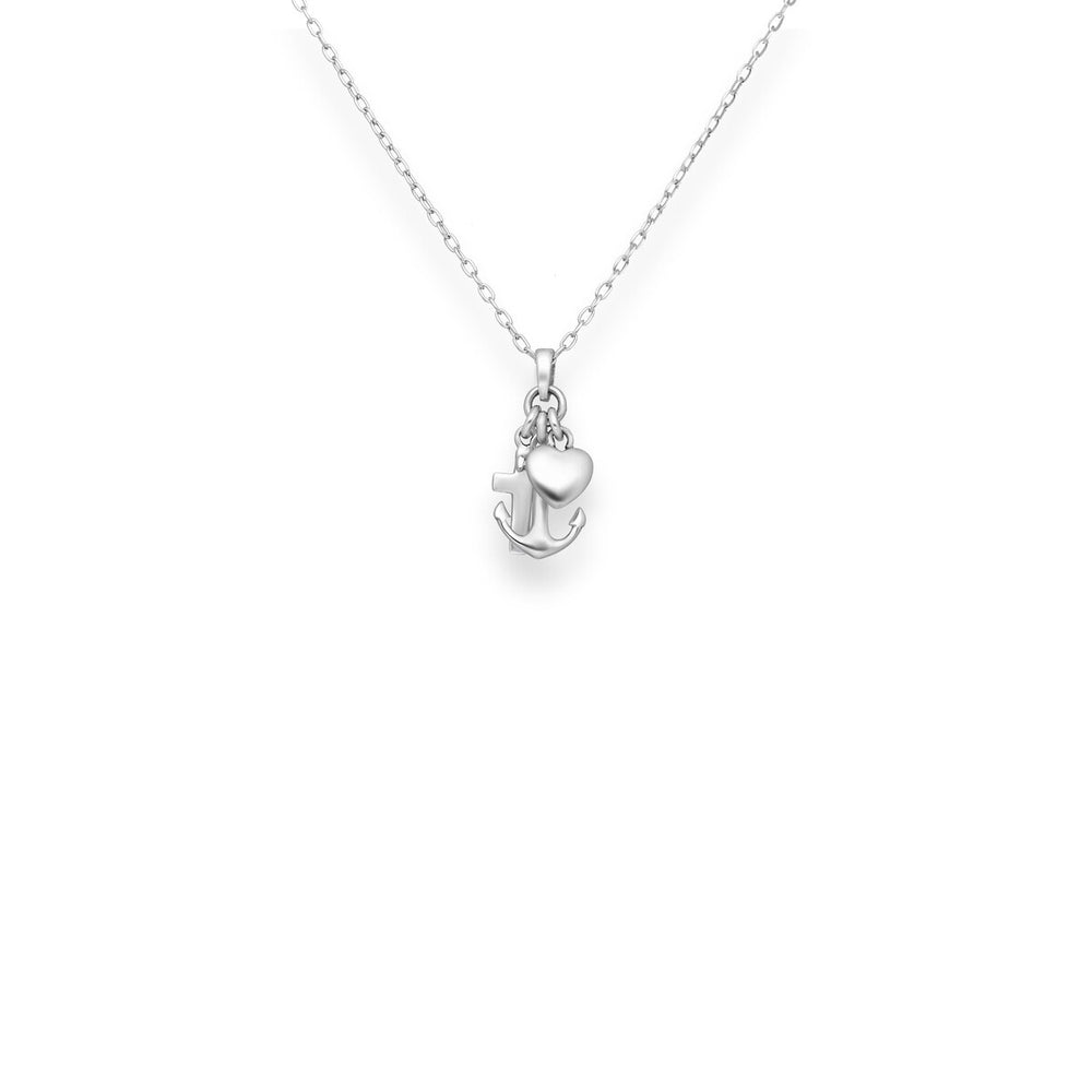 Sterling Silver Trio Pendant Necklace - White