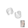 Sterling Silver Triple Band Ear Cuffs