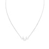 Sterling Silver Triple Butterfly Pendant Necklace - White