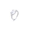 Sterling Silver Triple-Stone Ring with crystals from Swarovski