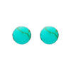 Sterling Silver Turquoise Round Stud Earrings