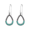 Sterling Silver Turquoise Teardrop Drop Earrings