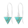 Sterling Silver Turquoise Triangle Drop Earrings