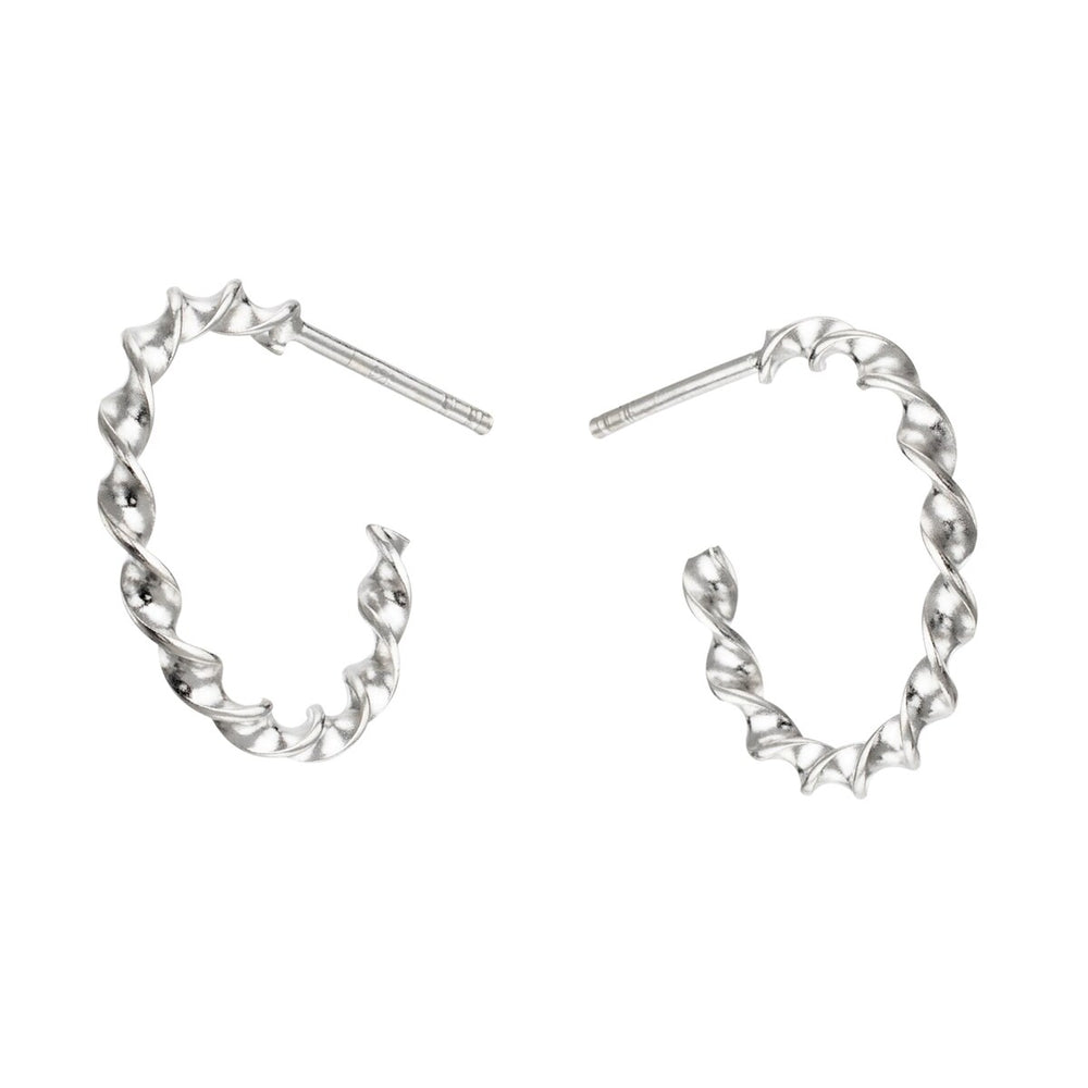 Sterling Silver Twisted Hoop Earrings