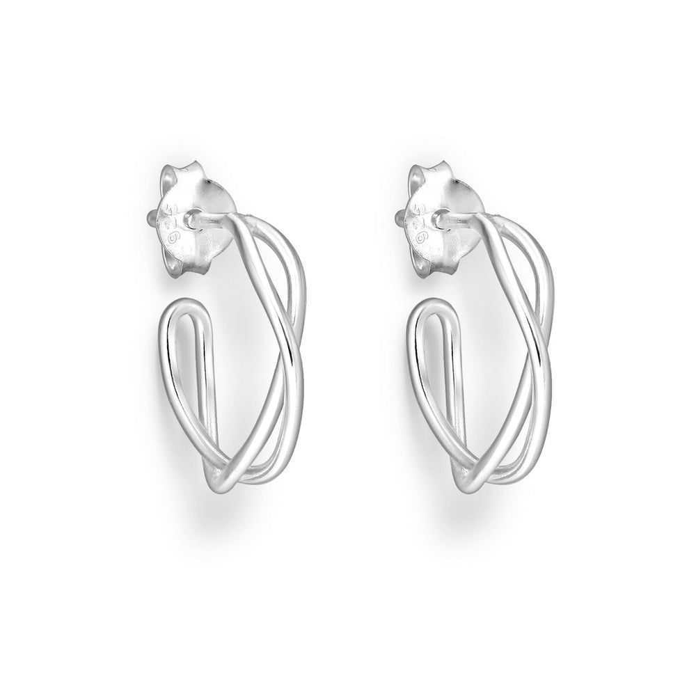 Sterling Silver Twisted Hoop Earrings