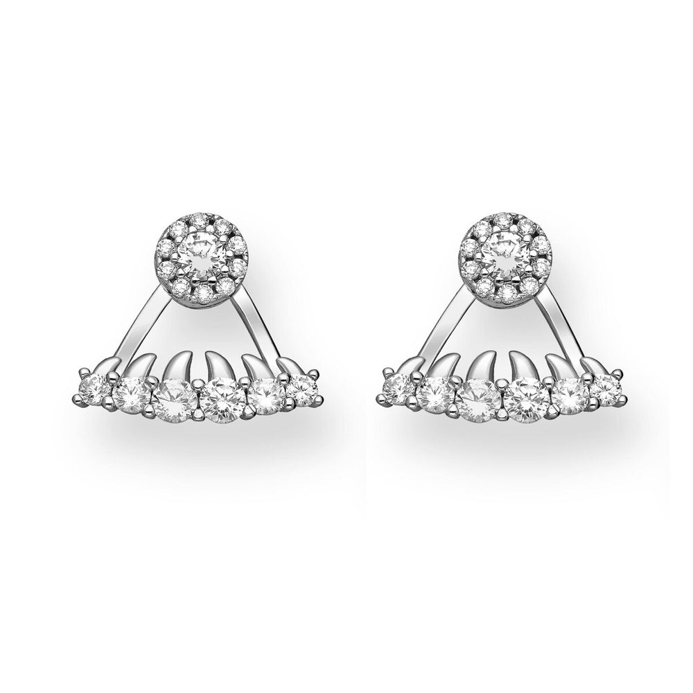 Sterling Silver Two-Way Stud & Drop Earrings with Cubic Zirconia