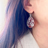 Sterling Silver Vine line Top withTeardrop Red Carnelian Earring