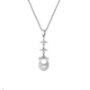 Sterling Silver White Freshwater Pearl Dangling Necklace