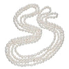 Sterling Silver White Freshwater Rice Pearl 60" Long Necklace