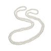 Sterling Silver White Freshwater Round Pearl 60" Long Necklace