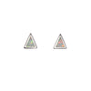 Sterling Silver White Opal Triangle Stud Earrings