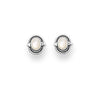 Sterling Silver White Oval Stud Earrings