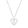 Sterling Silver Wing Heart Pendant Necklace - White