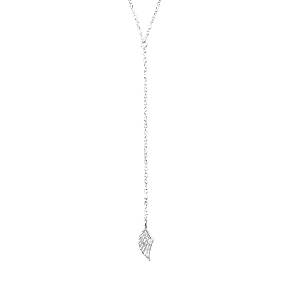 Sterling Silver Wing Pendant Necklace - White