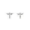 Sterling Silver Winged Bar Stud Earrings