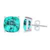 Sterling Silver Women Stud Earrings 5.00Ct Paraiba Tourmaline