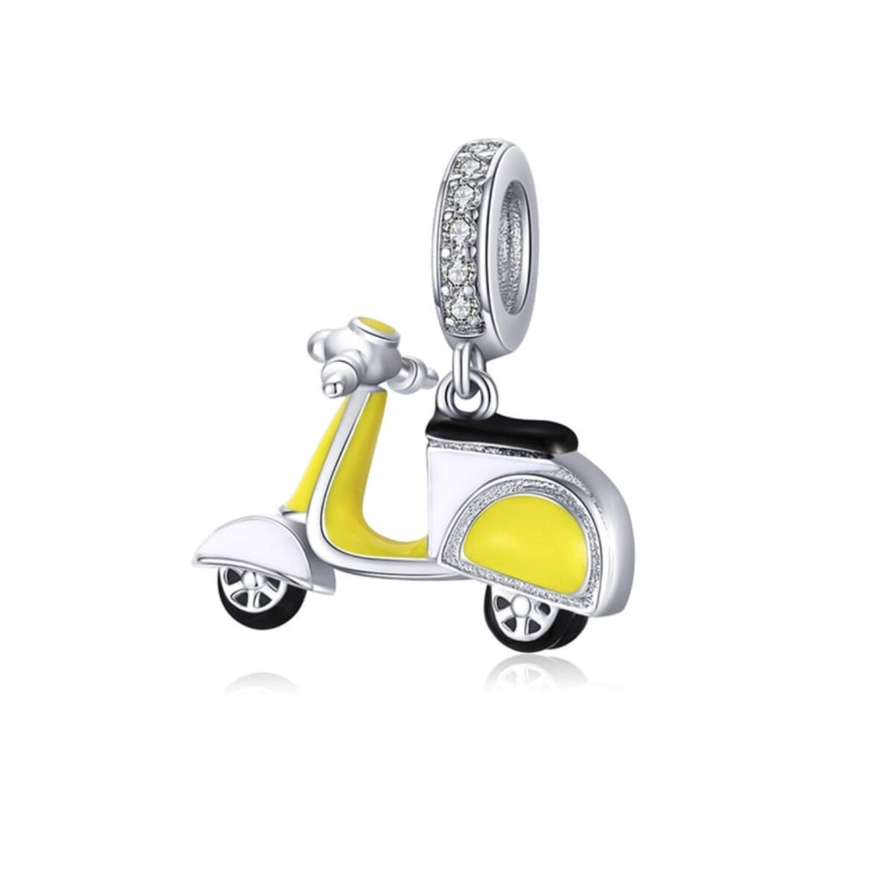 Sterling Silver Yellow Scooter Dangling Charm