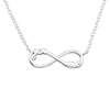 Sterling Silver You Me Infinity Pendant Necklace - White