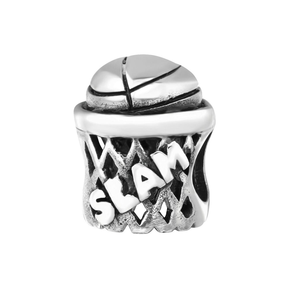 Sterling Silver "Slam" Dunk Basketball Charm