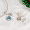 Sterling Silver & Blue Deer Winterscape 