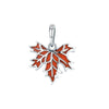 Sterling Silver & Burnt Orange Fall Leaf Bracelet Charm