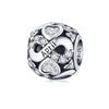 Sterling Silver & CZ Birthstone Hearts Charm