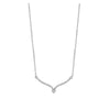 Sterling Silver & CZ Curved Elegant Necklace - White