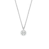 Sterling Silver & CZ Dainty Solitaire Pendant Necklace - White